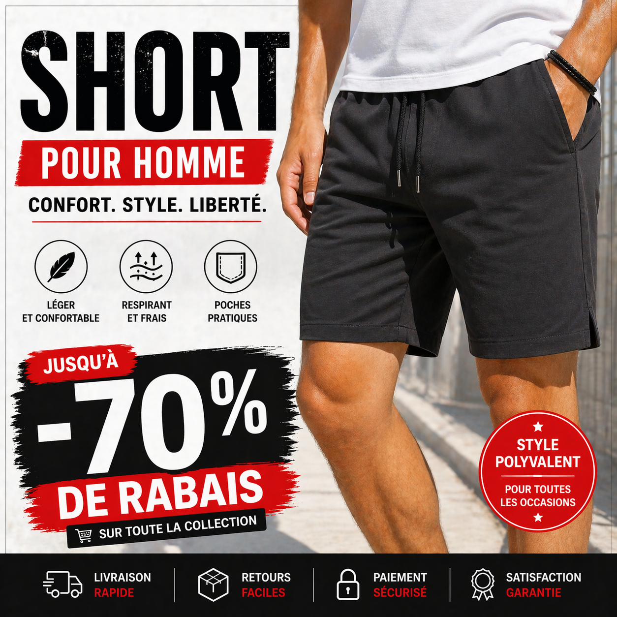 Short pour Homme – Grandes marques à rabais